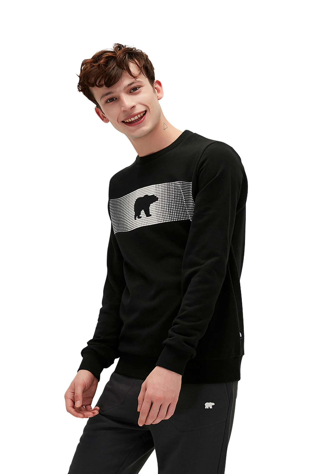 Bad Bear 19.02.12.007 - Erkek Siyah Sweatshırt Fancy Crewneck