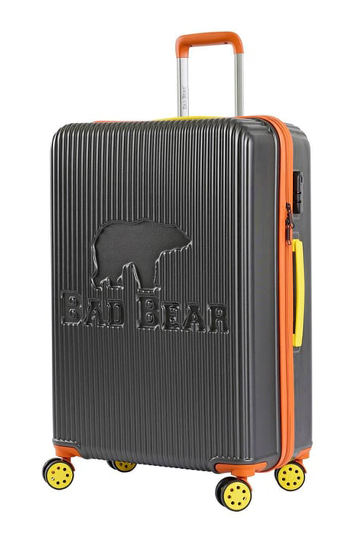 Bad Bear Logo Antrasit Orta Boy Seyahat Tekerlekli ABS Valiz 65 Lt.