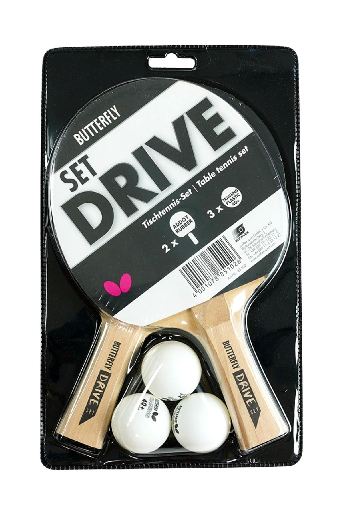 Butterfly 85102S - Drive 2 Raket + 3 Top Masa Tenisi Raketi Seti