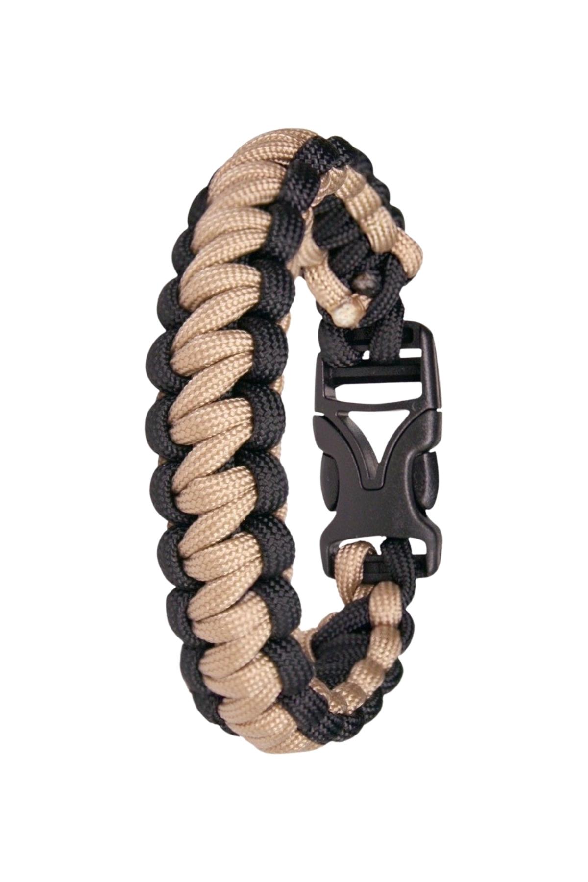 Coghlans C-1406 - Paracord Örgü Bej-Siyah Bileklik