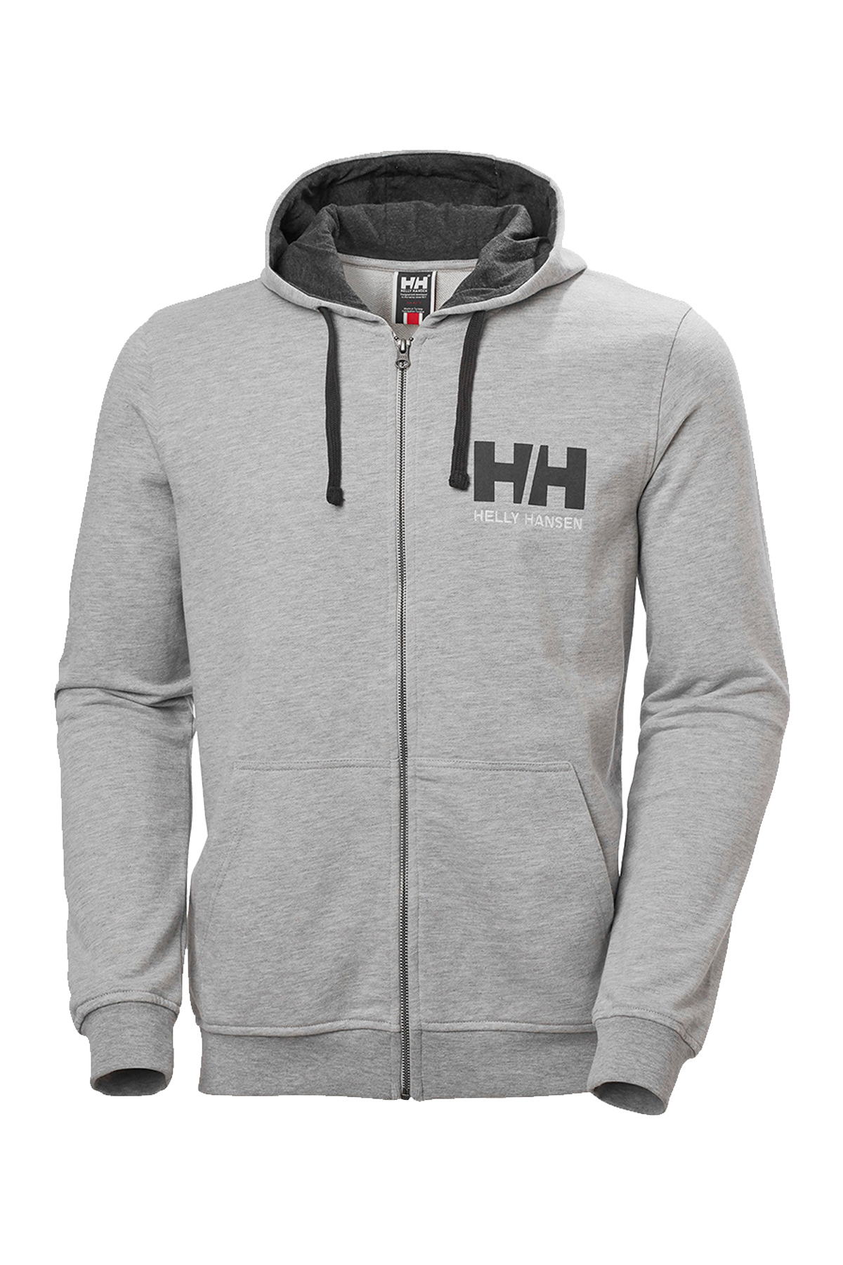 Helly Hansen HHA.34163 - Logo Gri Full Zıp Hoodie 