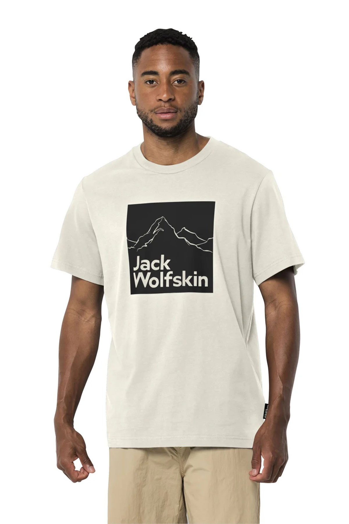 Jack Wolfskin BRAND T M Outdoor Krem Erkek Tişört