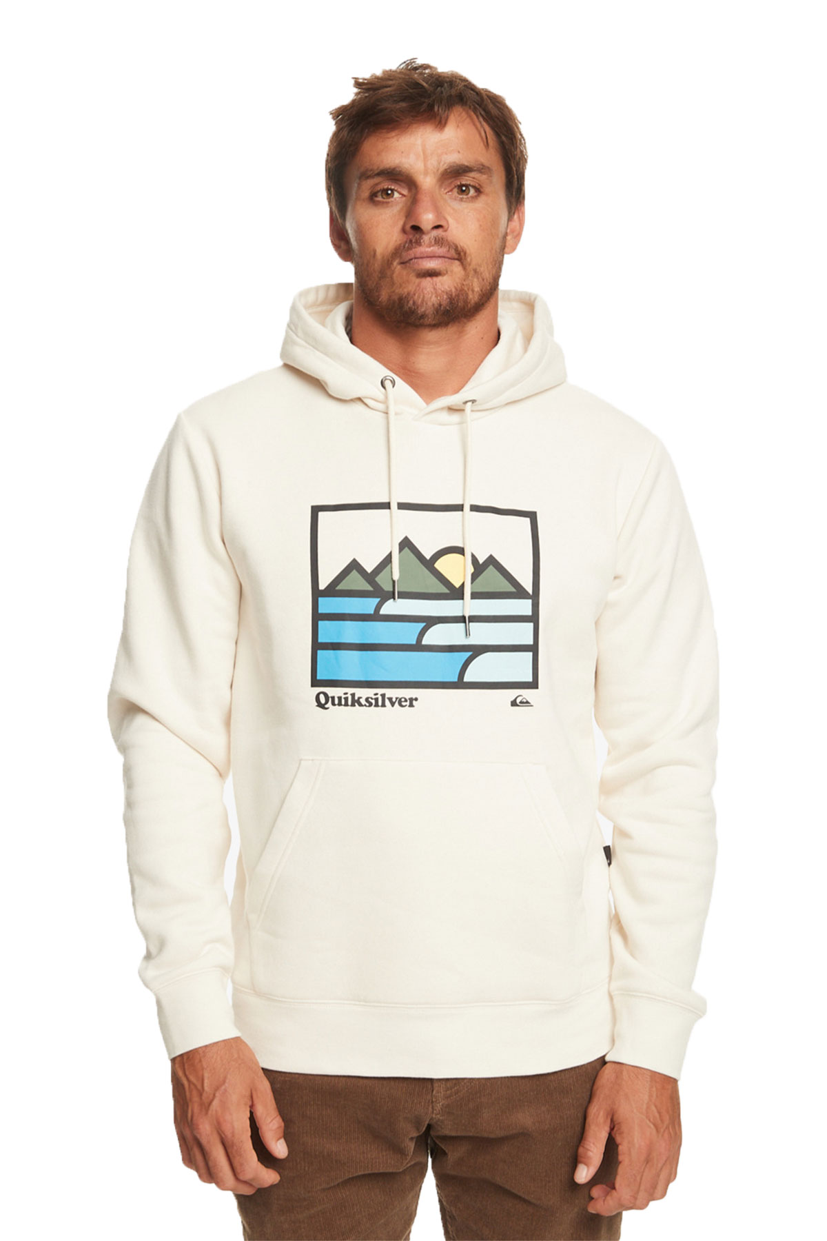 Quiksilver Landscape Lines Krem Erkek Sweatshirt 