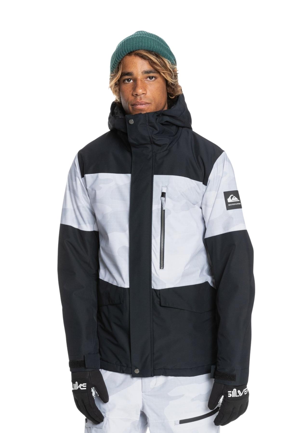 Quiksilver Mission Prt Bloc Erkek Kayak/Snowboard Beyaz Siyah Montu