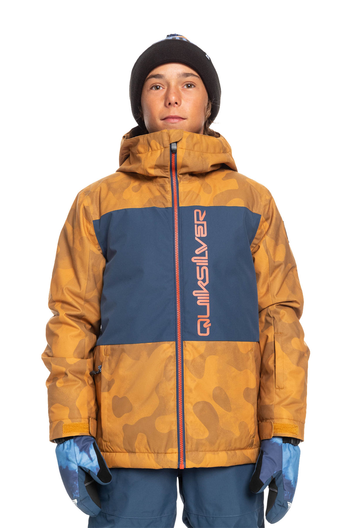 Quiksilver Side Hit Çocuk Snowboard Su Geçirmez Kahverengi Kayak Montu 