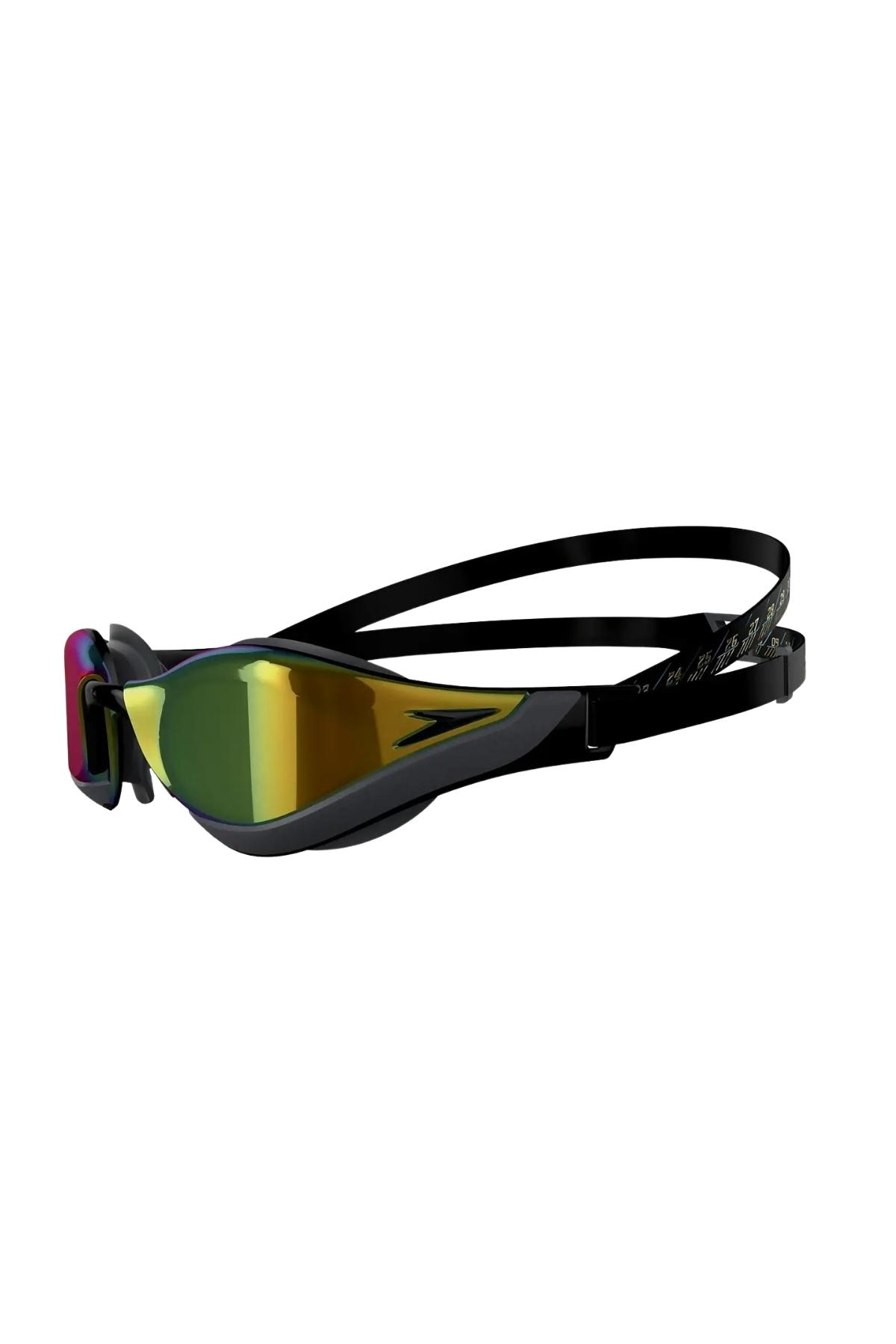 Speedo  Fastksin Pure Focus Aynalı Yarış Siyah-Gold Gözlüğü