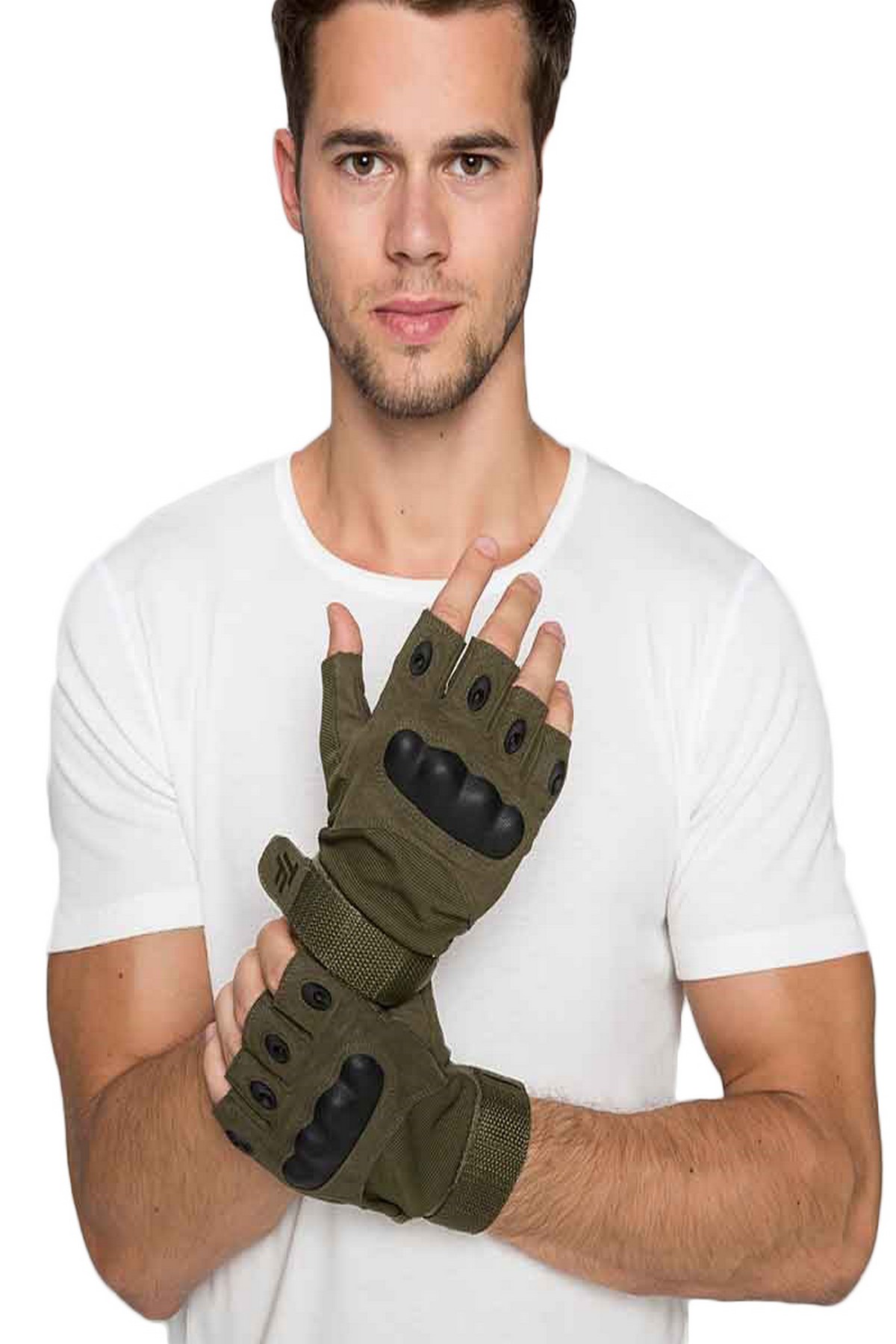 Thermoform HZTG3002 - Operation Yarım Parmak Unisex Haki Eldiven