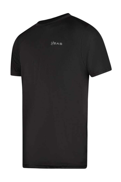 2AS Alex Sıfır Yaka Pamuklu Siyah Tişört  2ASALEXSMFB25-1