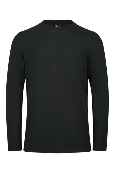 2AS Vernon Siyah Erkek Uzun Kol Viloft T-Shirt