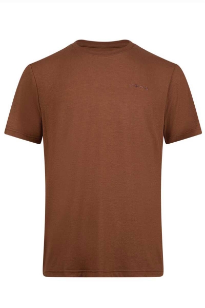 2AS Winson Erkek Viloft Sıfır Yaka Kahve T-Shirt - 2ASWINMFBSS24KAK1-Kahveren-3XL