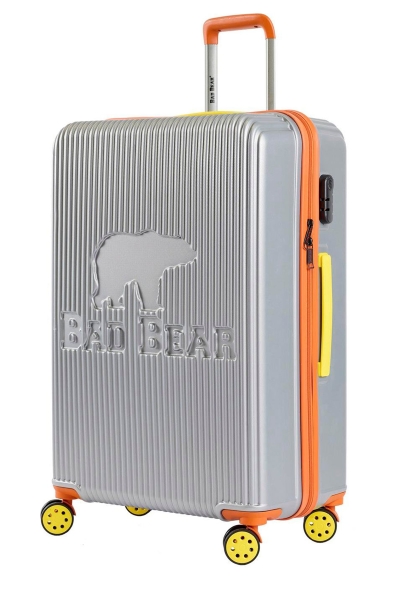 Bad Bear Logo Gri Orta Boy Seyahat Tekerlekli ABS Valiz 65 Lt. 