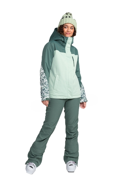 Roxy Jetty Block - Kadın Snowboard Yeşil Kayak Montu
