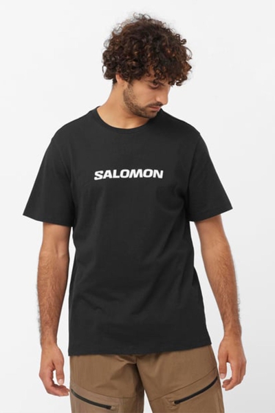 Salomon Logo Performance Erkek Siyah Tişört - LC2245400-Siyah-XL