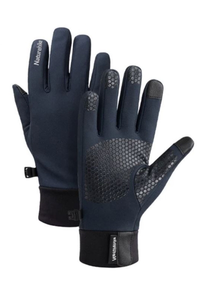 Naturehike Softshell Dokunmatik Lacivert Yürüyüş ve Bisiklet Eldiveni