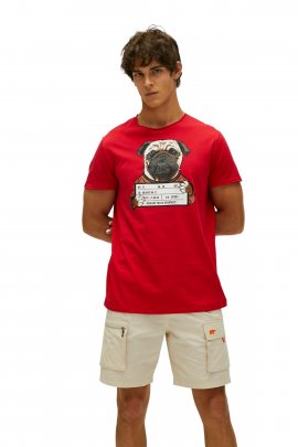 Bad Bear 22.01.07.006 - Pug Kırmızı T-Shirt 