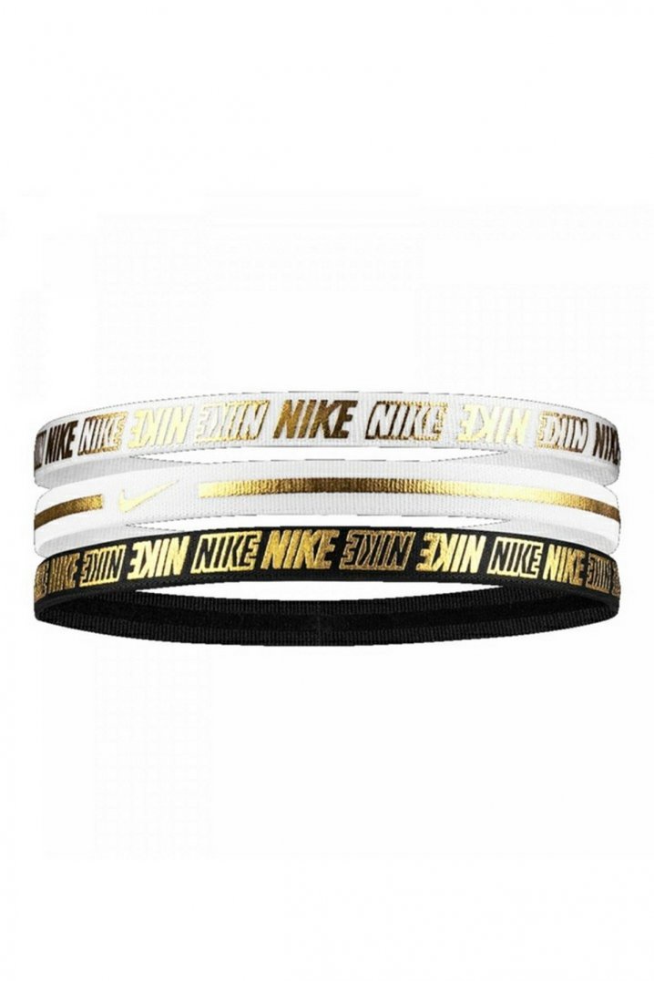 Nike N.000.2755.912 - Metalic Hairbands 3lü Beyaz/Gold Saç Bandı
