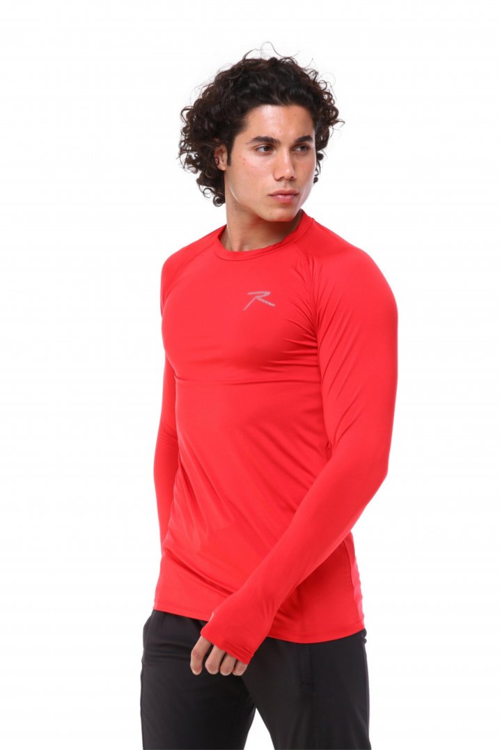 Raru Uzun Kollu Sporcu Kırmızı T-Shirt 