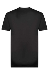 2AS Alex Sıfır Yaka Pamuklu Siyah Tişört  2ASALEXSMFB25-1