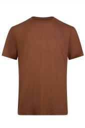 2AS Winson Erkek Viloft Sıfır Yaka Kahve T-Shirt - 2ASWINMFBSS24KAK1-Kahveren-3XL