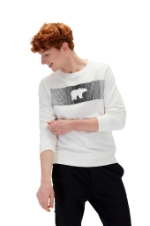 Bad Bear 19.02.12.007 - Erkek Beyaz Sweatshırt Fancy Crewneck