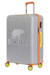 Bad Bear Logo Gri Orta Boy Seyahat Tekerlekli ABS Valiz 65 Lt. 