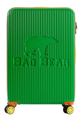 Bad Bear Logo Yeşil Orta Boy Seyahat Tekerlekli ABS Valiz 65 Lt. 