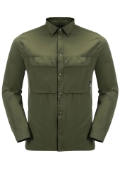 Jack Wolfskin Atacama Ls Shirt M Erkek Haki Gömlek