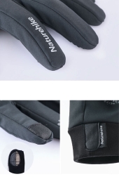 Naturehike Softshell Dokunmatik Gri Yürüyüş ve Bisiklet Eldiveni