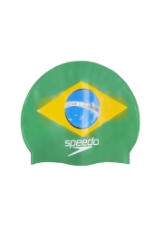 Speedo 8-7298-BRZ - Brazil Flag Cap Yeşil-Sarı Yüzme Bonesi