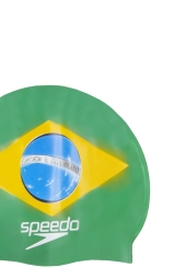 Speedo 8-7298-BRZ - Brazil Flag Cap Yeşil-Sarı Yüzme Bonesi