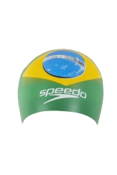 Speedo 8-7298-BRZ - Brazil Flag Cap Yeşil-Sarı Yüzme Bonesi