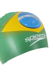 Speedo 8-7298-BRZ - Brazil Flag Cap Yeşil-Sarı Yüzme Bonesi