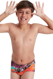 Speedo Placement Erkek Turuncu-Siyah Yüzücü  Mayosu