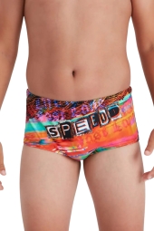 Speedo Placement Erkek Turuncu-Siyah Yüzücü  Mayosu