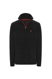 Polarline Erkek Yarım Fermuarlı Siyah Swearshirt