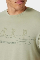 Helly Hansen Skog Recycled Graphic Erkek Yeşil Yuvarlak Yaka Tişört HHA.63082.463