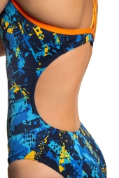 Mad Wave Mavi Yüzme Askılı Kız Çocuk Havuz Mayosu Crossback