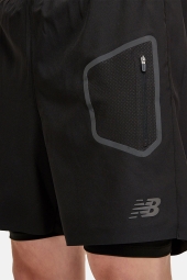 New Balance Erkek Astarlı Siyah Koşu Şortu