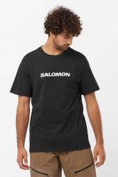 Salomon Logo Performance Erkek Siyah Tişört - LC2245400-Siyah-XL