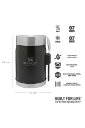 Stanley 0.41L Klasik Siyah Vakumlu Kaşıklı Yemek Termosu