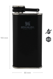 Stanley Klasik Paslanmaz Siyah Çelik Cep Matarası 0.23 LT 10-00837-127