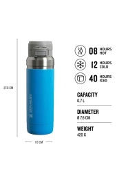 Stanley The Quick Flip Paslanmaz Çelik Mavi Termos 0.70 LT