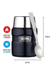 Thermos Siyah 470 ml Çelik Yemek Termosu
