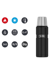 Thermos Siyah Termos Staınless King Large 1.2L