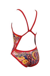 Turbo Happy Girl Renkli Desenli Kız Çocuk Mayo 5556614-0000